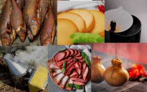 cold smoked foods collage