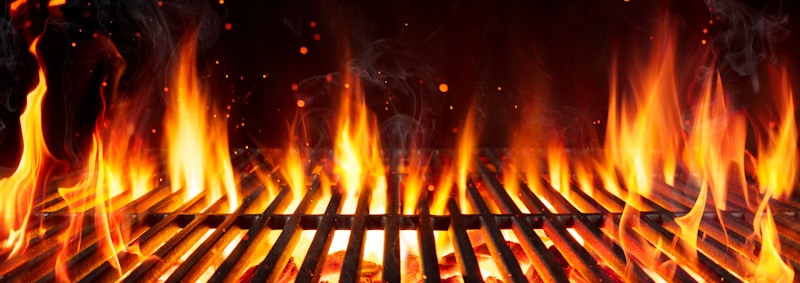 fire grill on