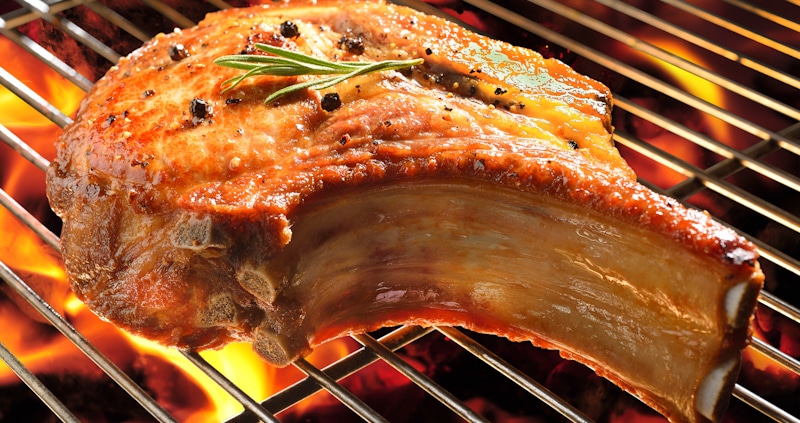 pork chop in a grill