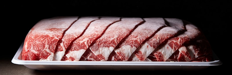 slices steak frozen