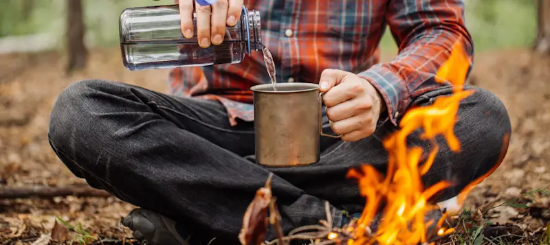 camping day drink water