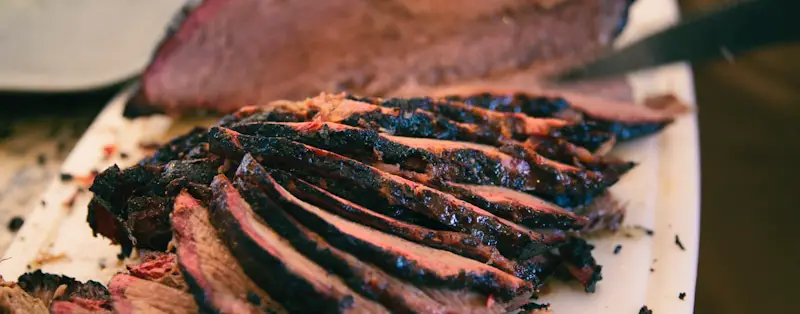 smoke brisket slices