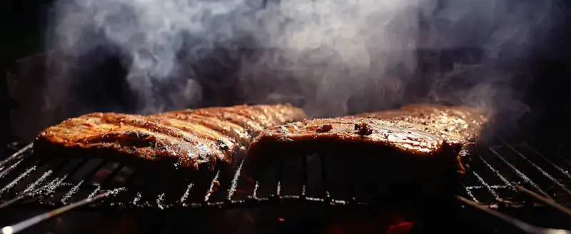 smoking ribs