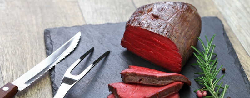 cut of sous vide steak